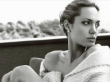 American Famous Hollywood Actor Angelina Jolie Black And White