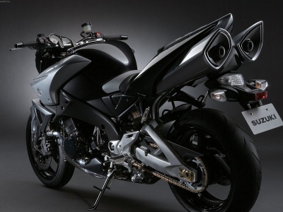 Black Silver Suzuki Moto Motorbikes