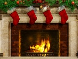 Christmas Stockings And Fireplace