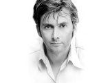 David Tennant Face Front View Black And White