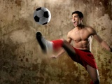 Footballer Kick A Ball