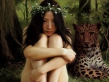 Girl Wood Leopard Wreath
