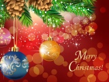 Merry Christmas Xmas Balls Tree