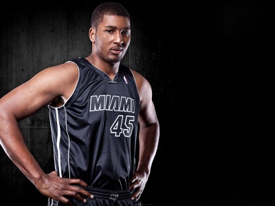 Miami Heat Nba American Basketball Black Uniforms Dexter Pittman