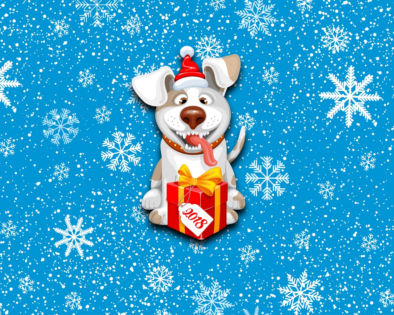 2018 New Year Snow Dog Cute