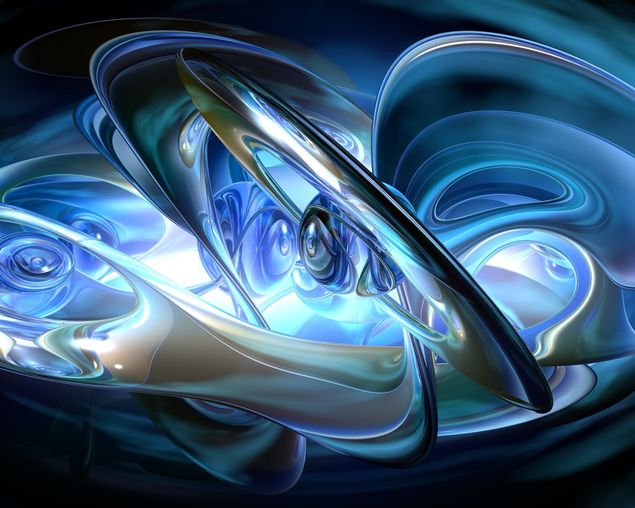 Abstract 3D Blue Rings