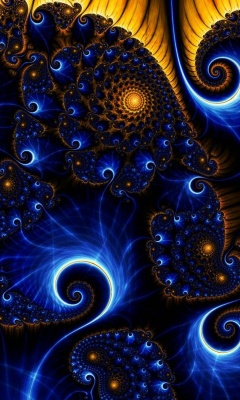Abstract Blue Yellow Spiral