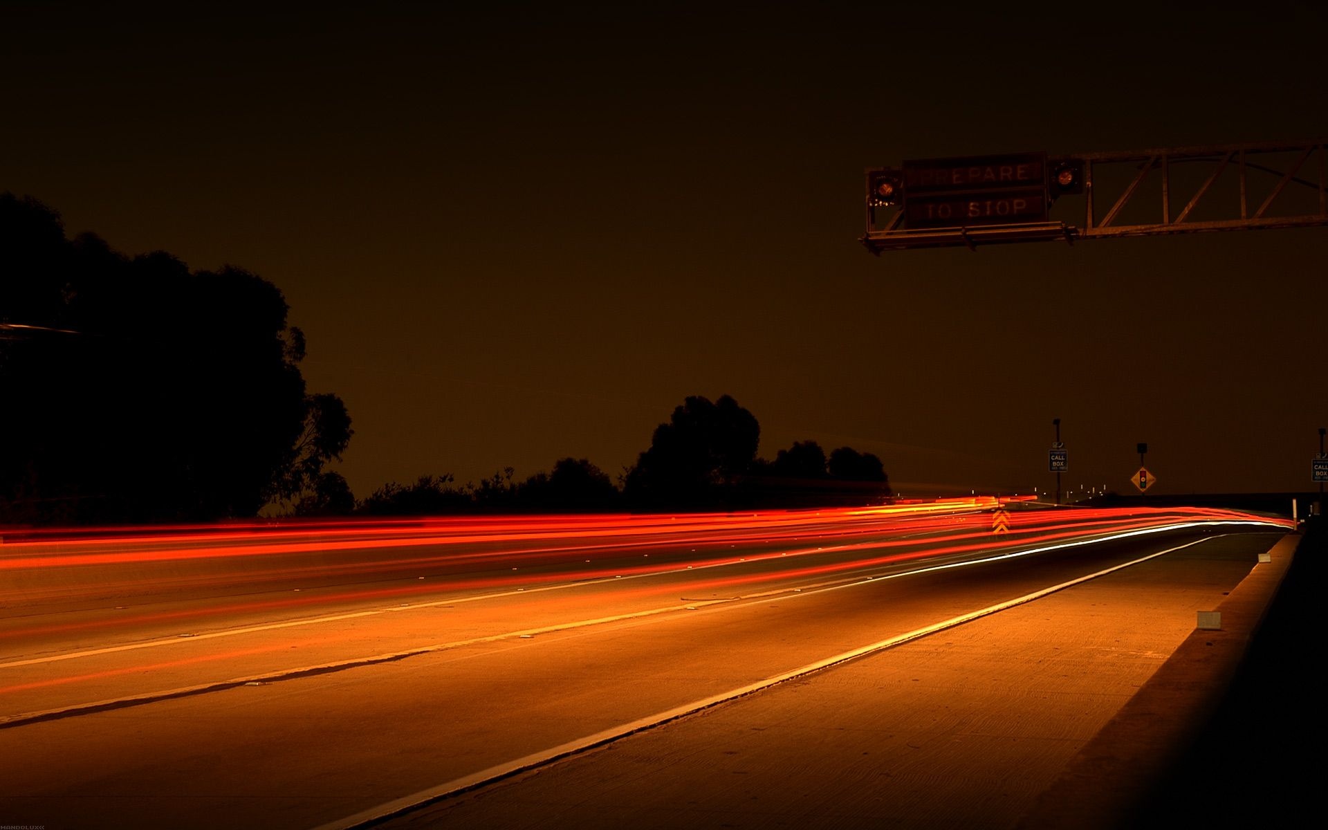 Autobahn Lights Night