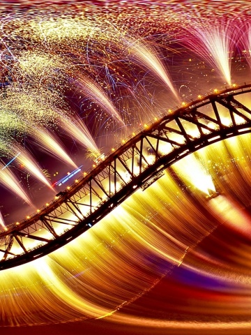 Bridge Fireworks Colorful