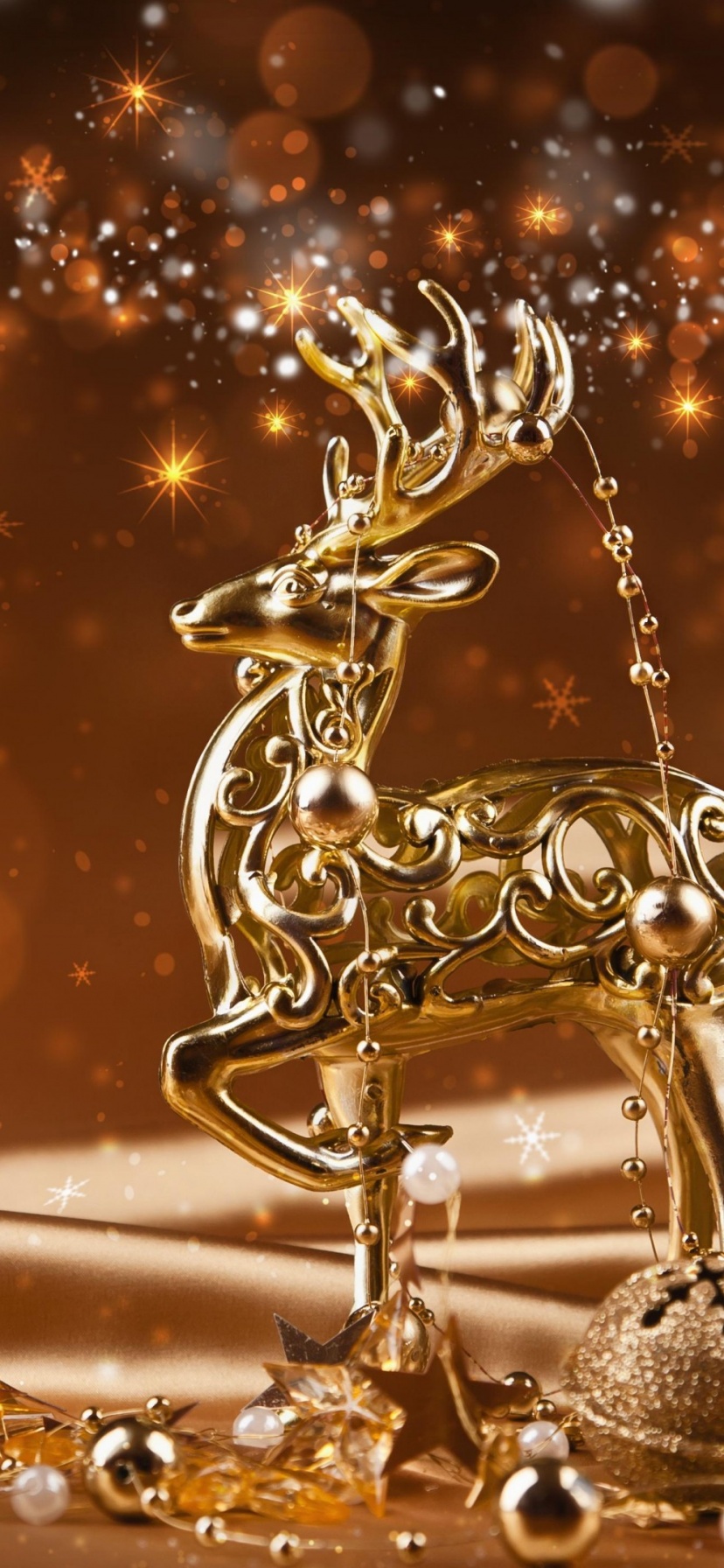 Christmas Ornaments Gold Reindeer