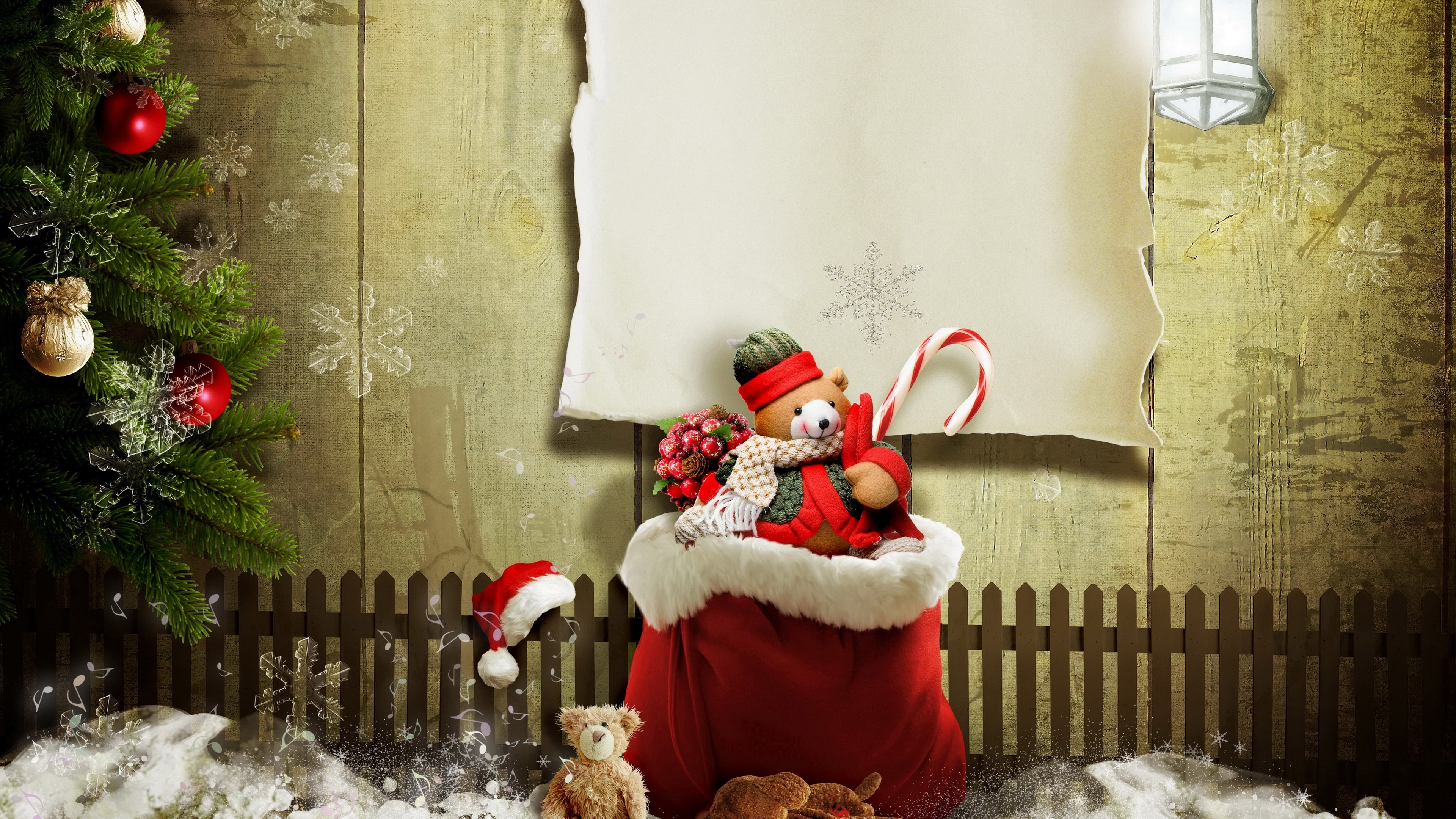 Christmas Teddy Bear Snowflakes