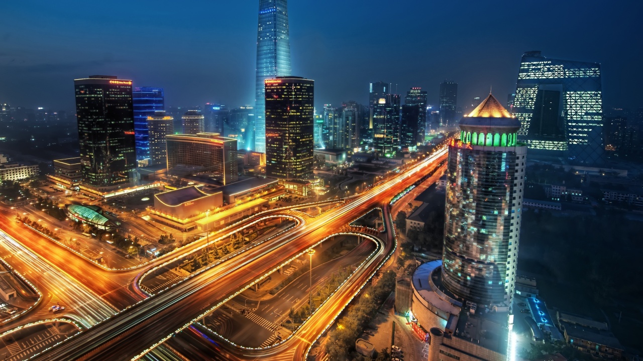 Cityscape Of Beijing On Night