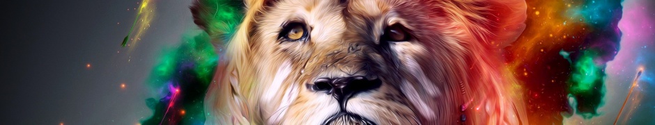 Colorful Abstract Art Lion