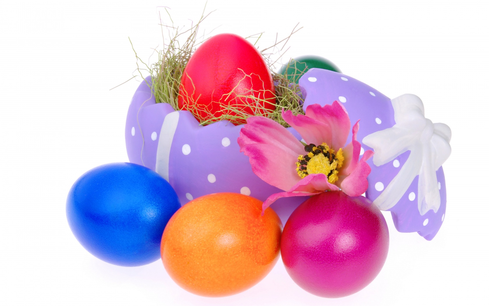 Colorful Easter Eggs And Decoration