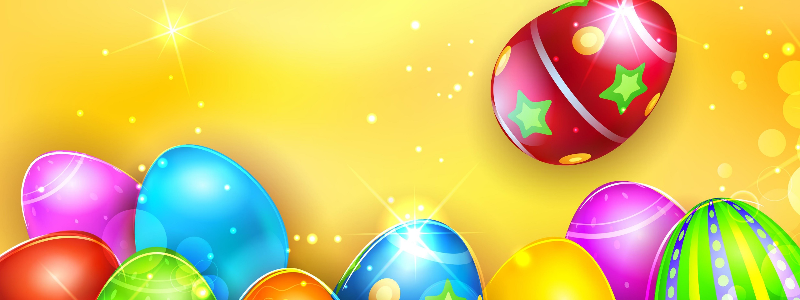 Colorful Shiny Easter Eggs