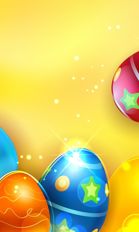Colorful Shiny Easter Eggs