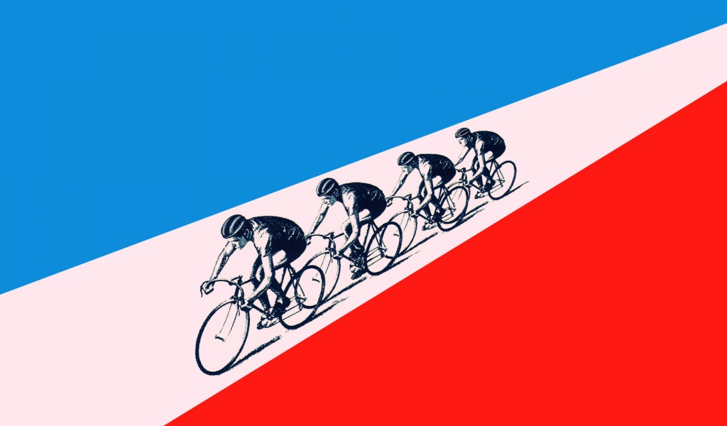 Cyclists Racing