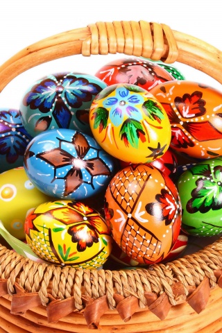Easter Basket Of Eggs