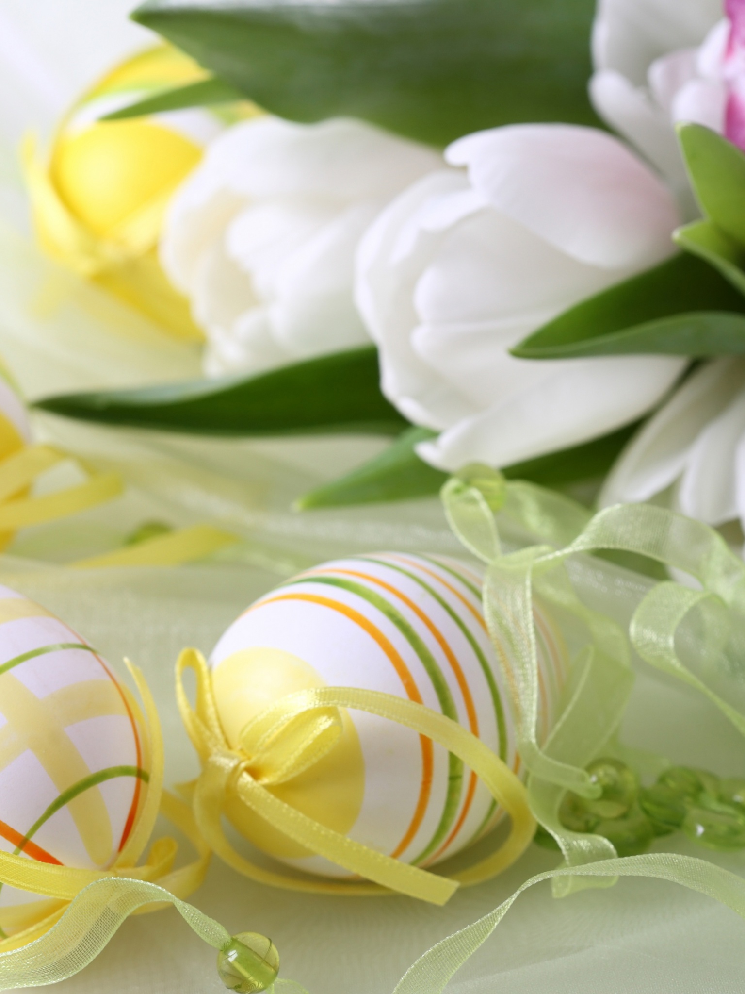 Easter Eggs And Flowers