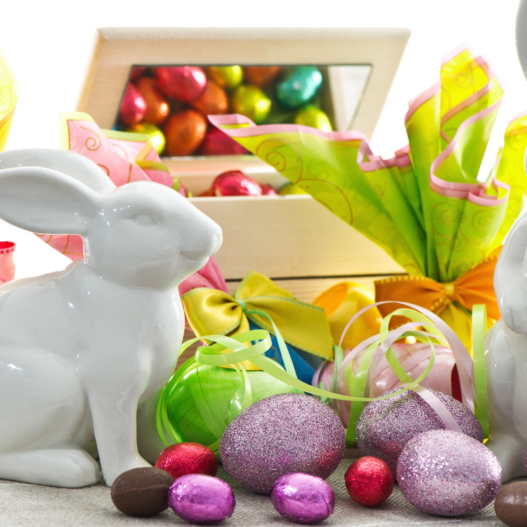 Easter With Bunny Decor And Eggs