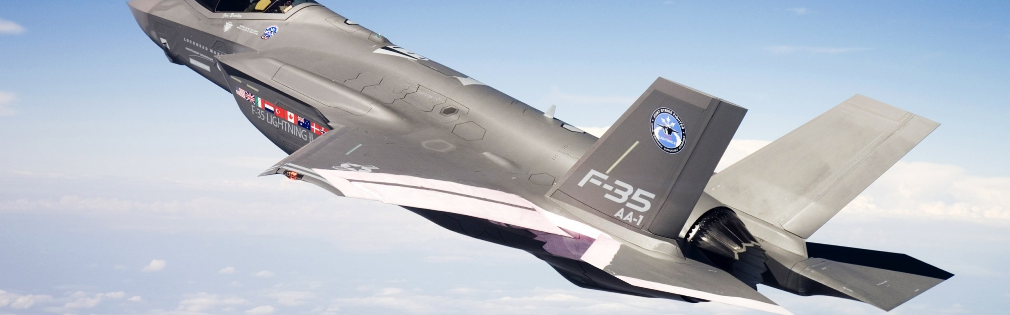 F 35 Fighter In Blue Sky