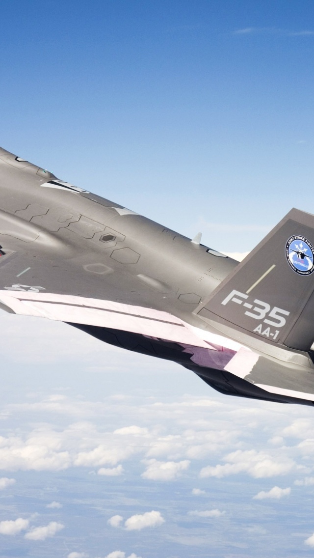 F 35 Fighter In Blue Sky