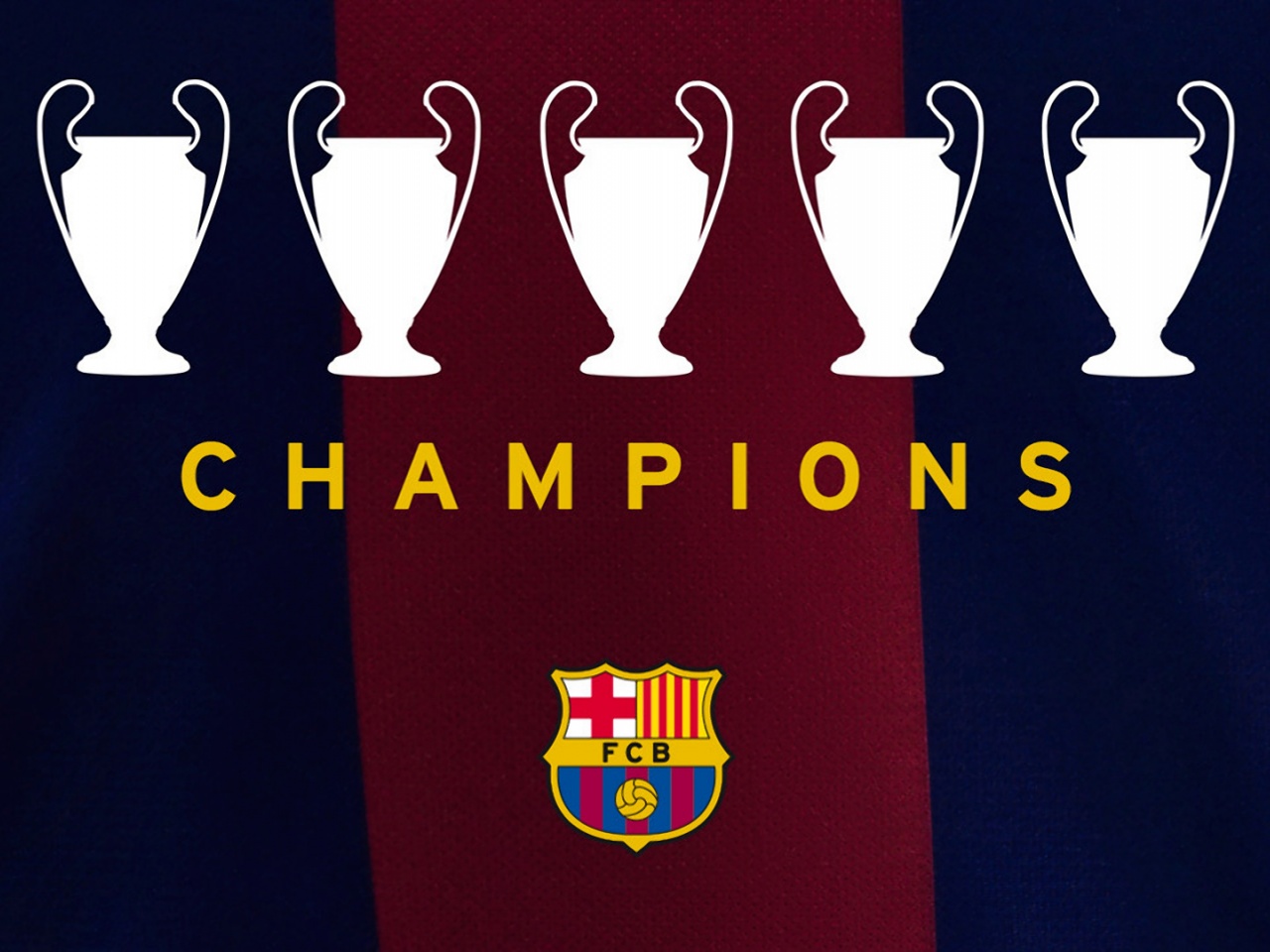 FC Barcelona 2015 Five UCL Champions
