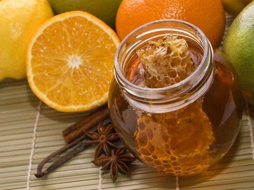 Fruits Food Jar Honey Limes Oranges Orange Slices Lemons