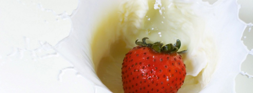 Fruits Milk Food Splash Strawberries