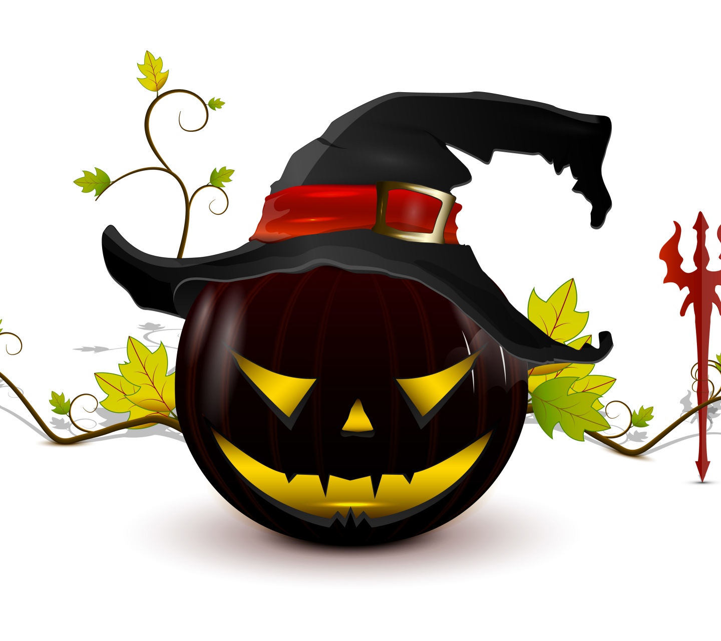 Halloween Pumpkin Hat Trident 3D