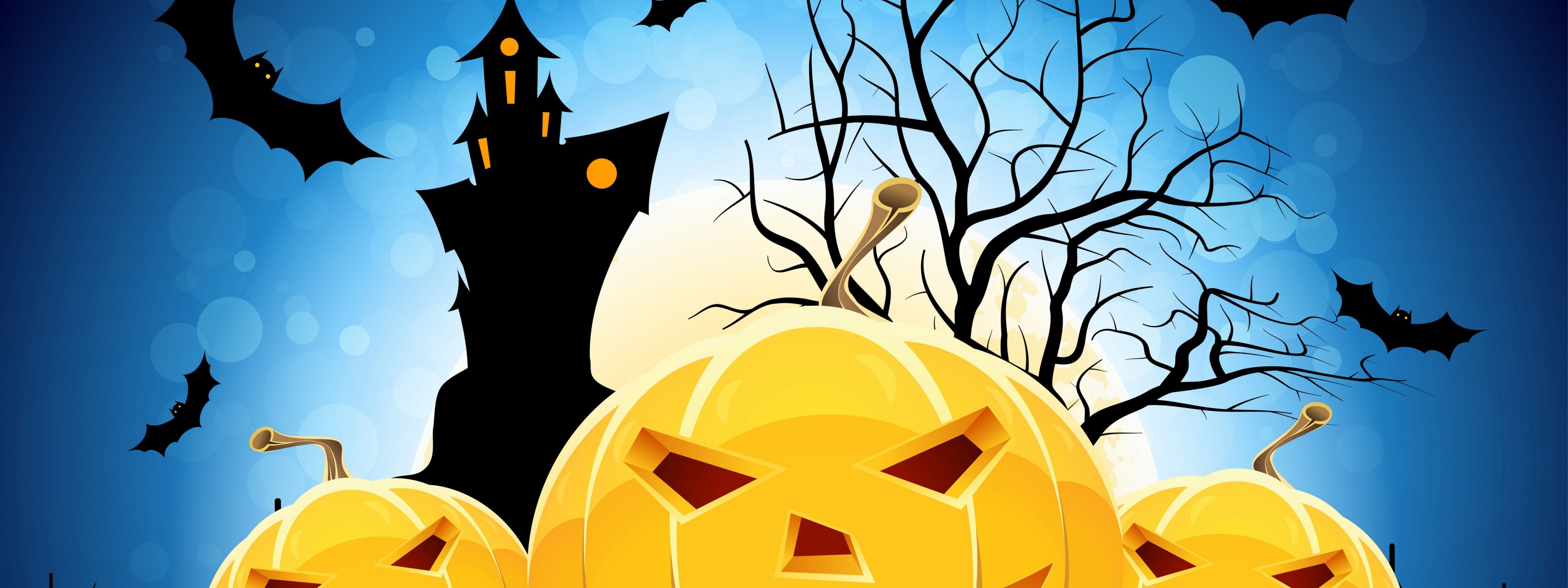 Halloween Pumpkins Bats And Castle