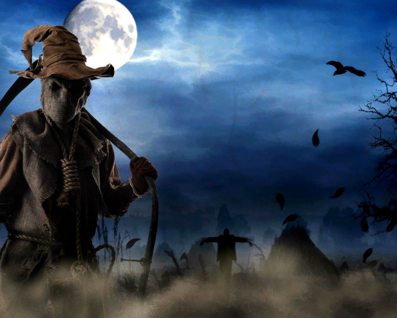 Halloween Scarecrow With Scythe
