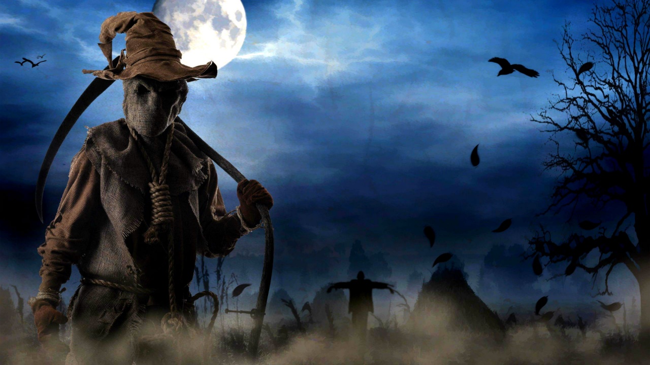 Halloween Scarecrow With Scythe
