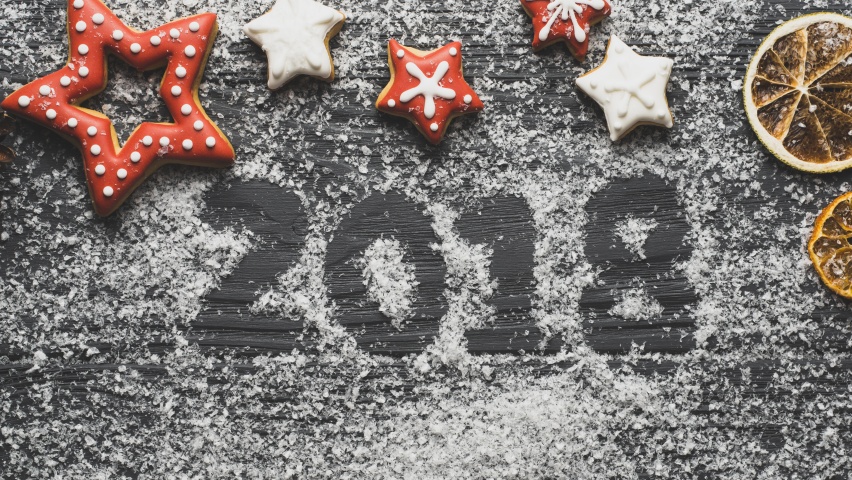 Happy New Year 2018 Snow
