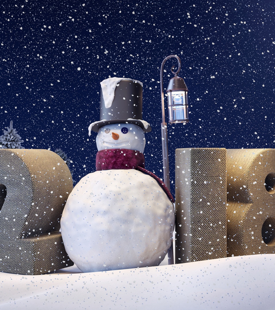 Happy New Year 2018 Snowman
