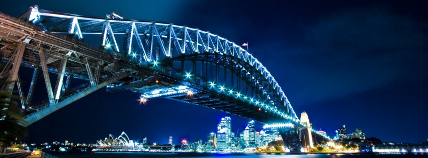 Harbour Bridge Sydney Night Lights City Landscape