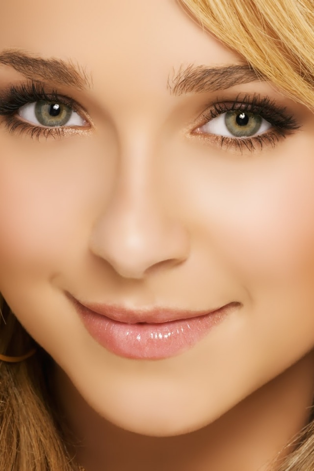 Hayden Panettiere Blonde Face Makeup Eyes Close Up
