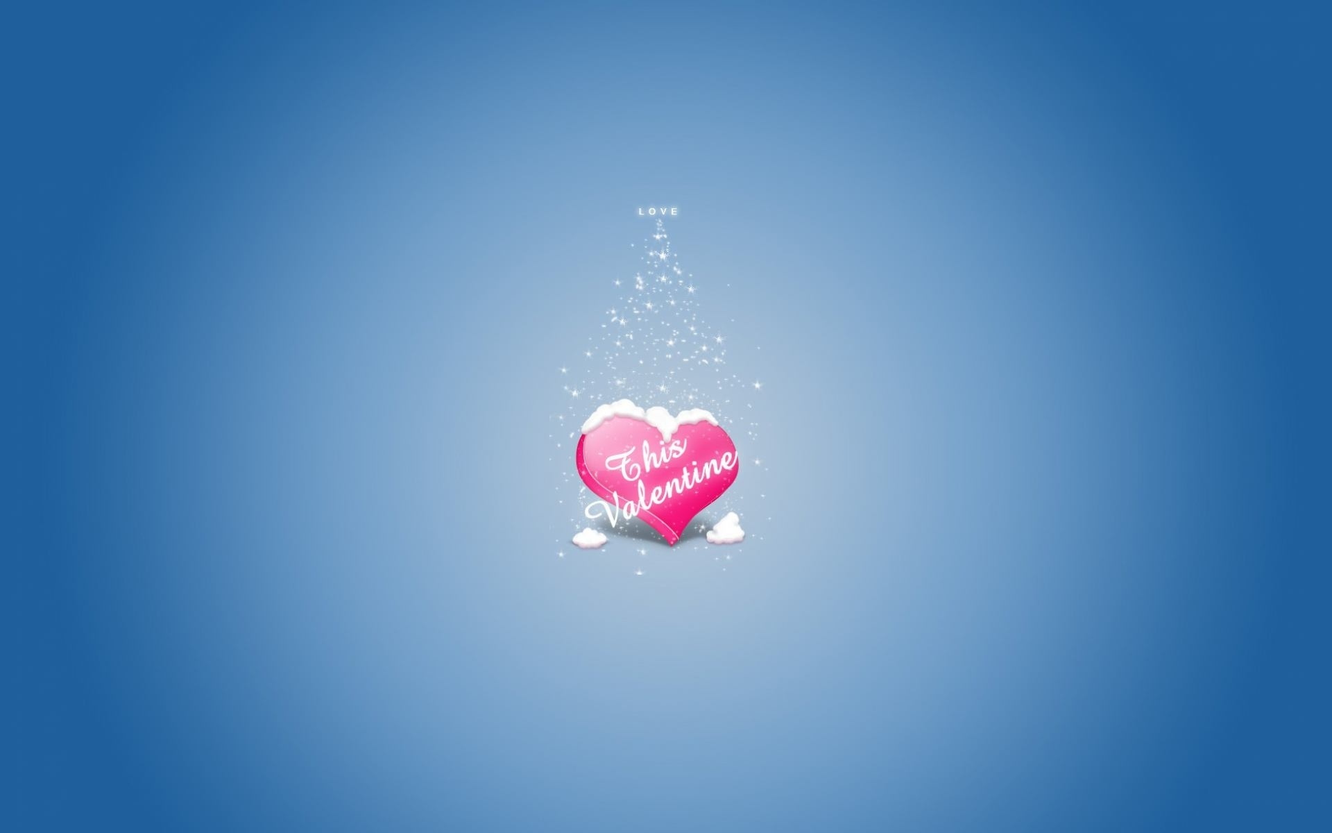 Heart Snow Blue Valentines Day