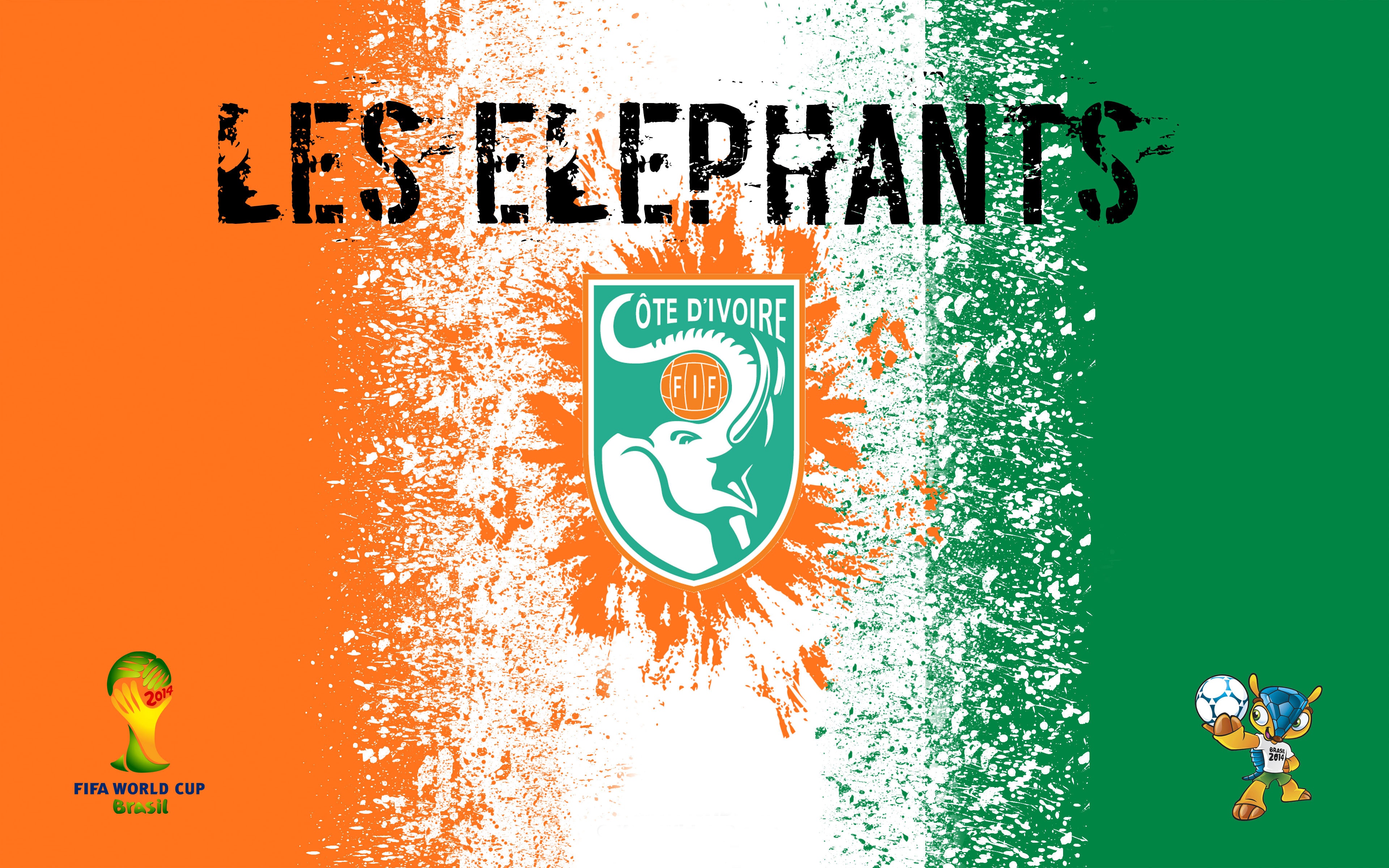 Les Elephants Ivory Coast Football Crest