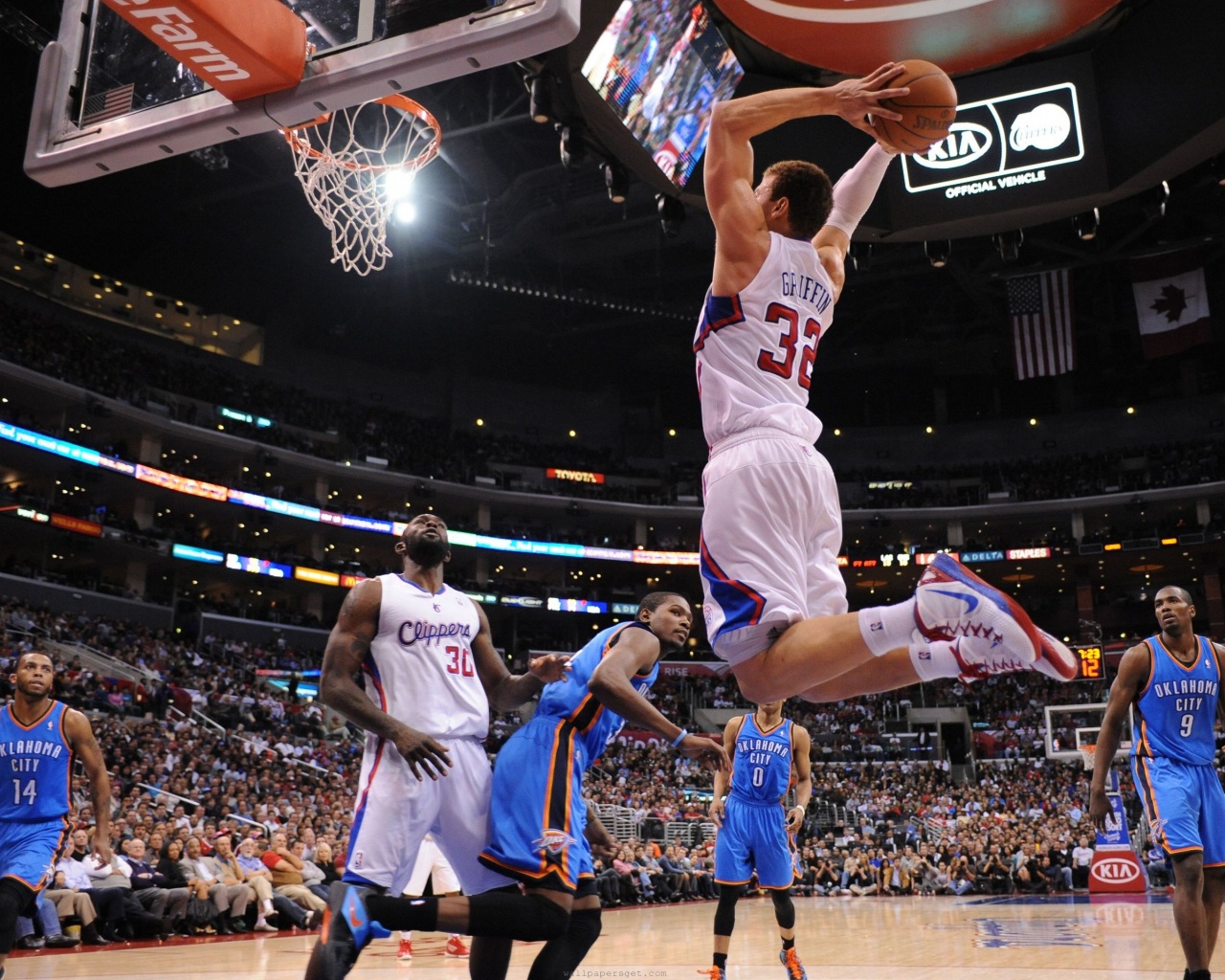 Los Angeles Clippers Nba American Professional Basketball Blake Griffin Dunk On Perkins