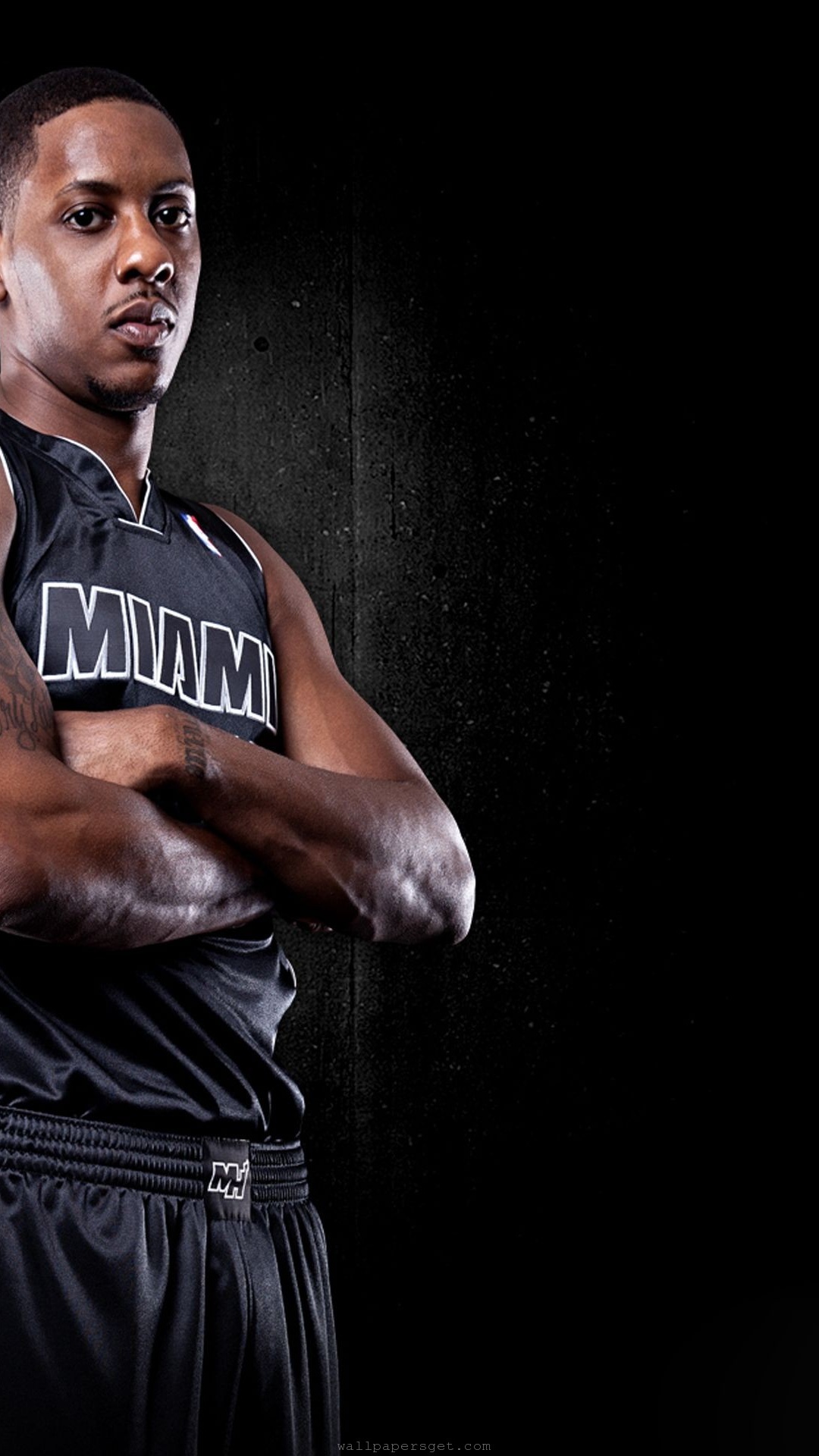 Miami Heat Nba American Basketball Black Uniforms Mario Chalmers