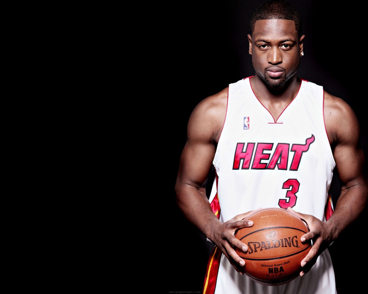 Miami Heat Nba American Basketball Spalding Ball Dwyane Wade