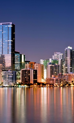 Miami Skyline In Night