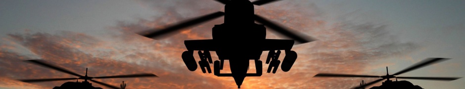 Military Helicopters And Sunset