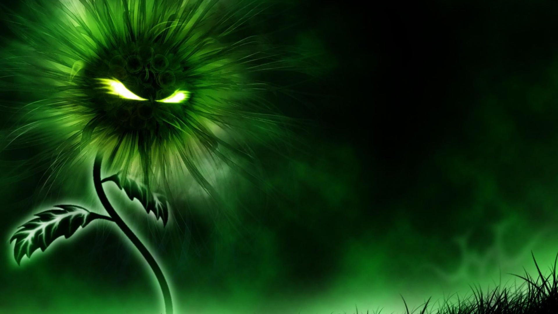 Miscellaneous Digital Art Green Evil Green Flower
