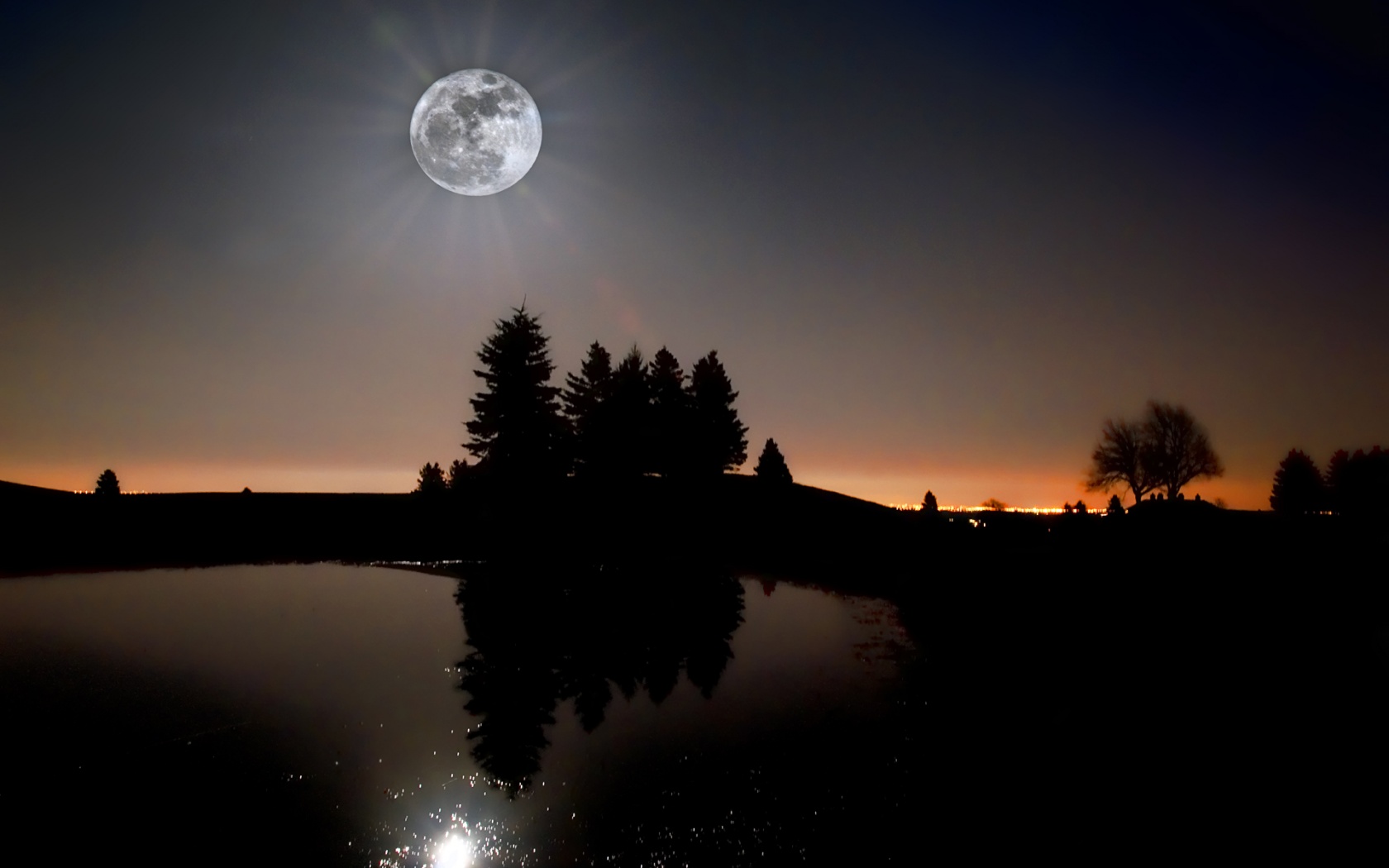 Moon Light In Night