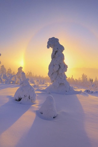 Mountain Sunsets Winter Snow