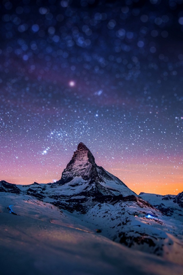 Mountains Stars Tilt Shift Space