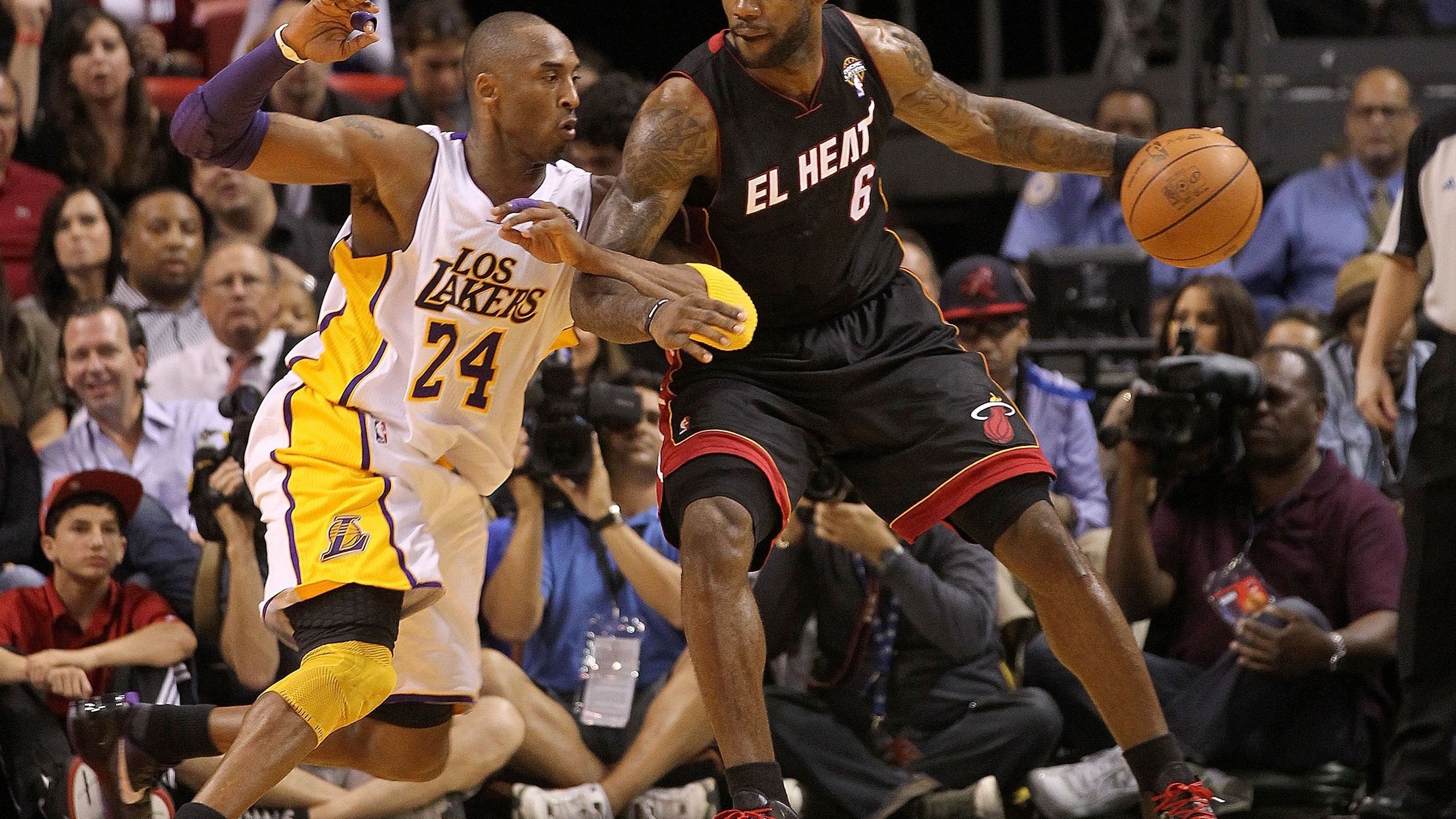 Nba American Basketball Miami Heat Lebron James La Lakers Kobe Bryant