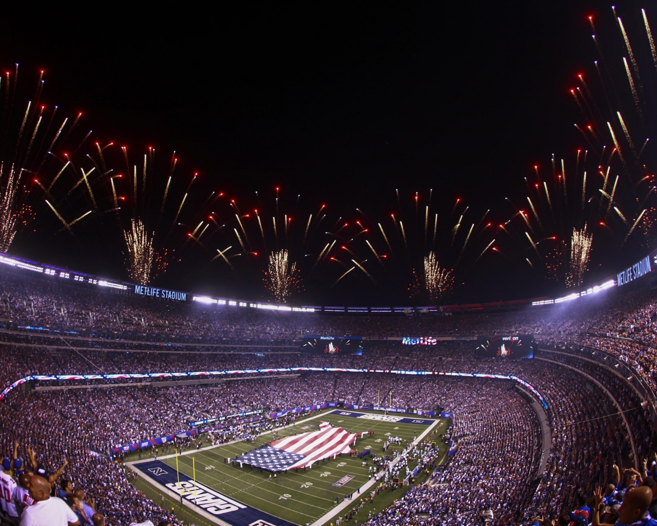 NFL MetLife Stadium And Fireworks